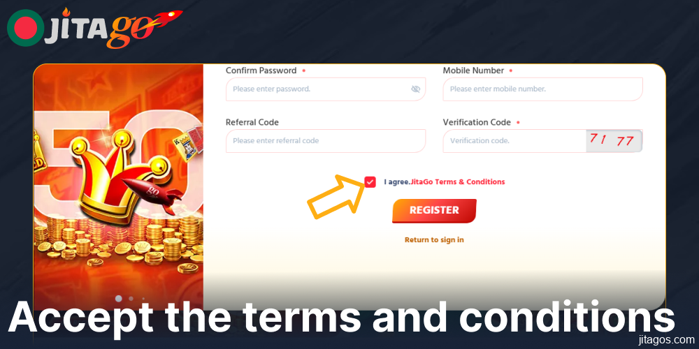 Accept the Jitago terms and conditions