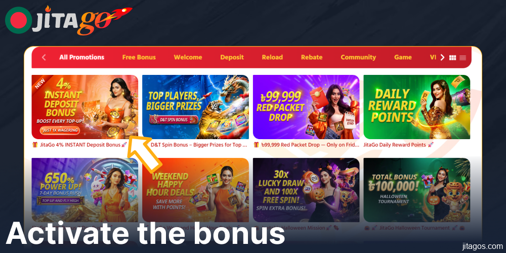 Activate the bonus on Jitago