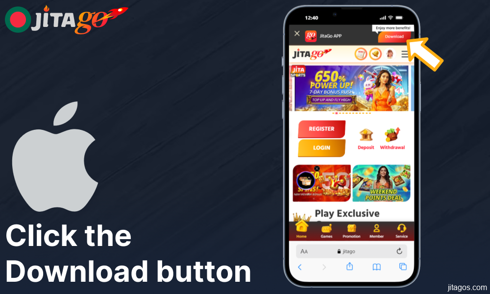 Click the Download button on Jitago website