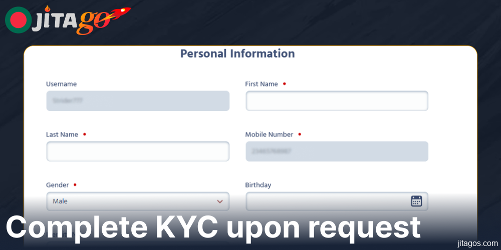 Complete KYC on Jitago upon request