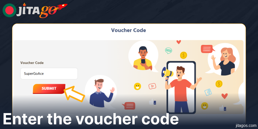 Enter the voucher code on Jitago