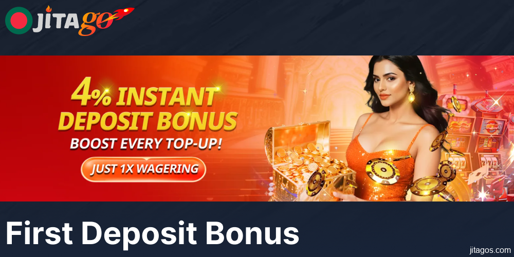 First deposit bonus on Jitago for players from Bangladesh