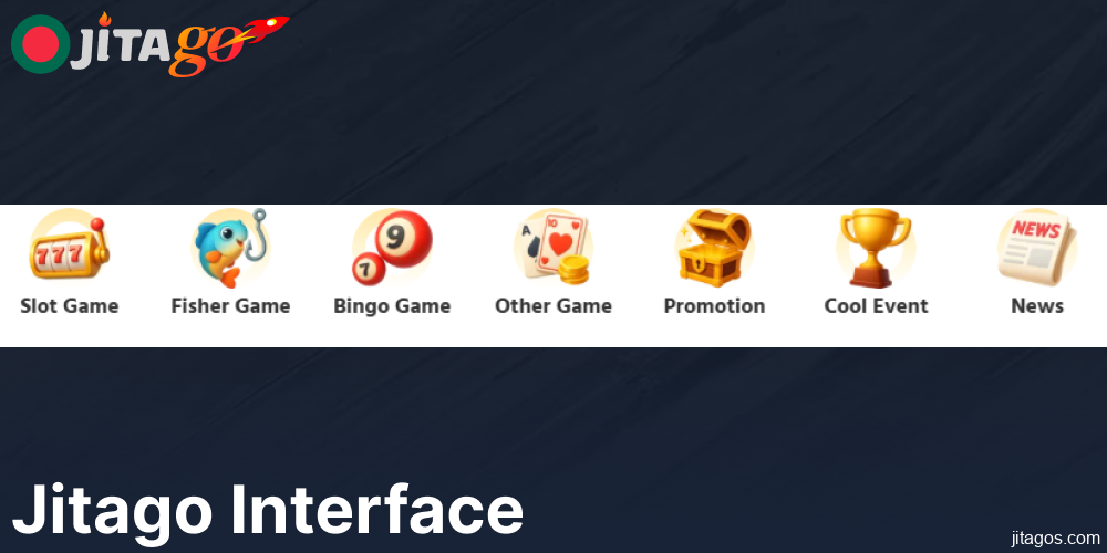 Jitago casino interface for players from Bangladesh