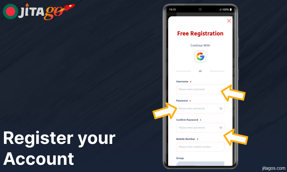 Register your Account on Jiatgo