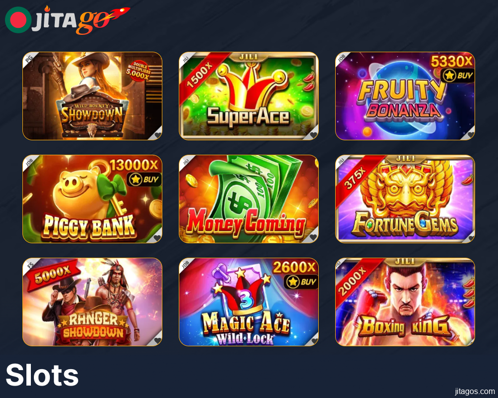 Slot games available on Jitago mobile app