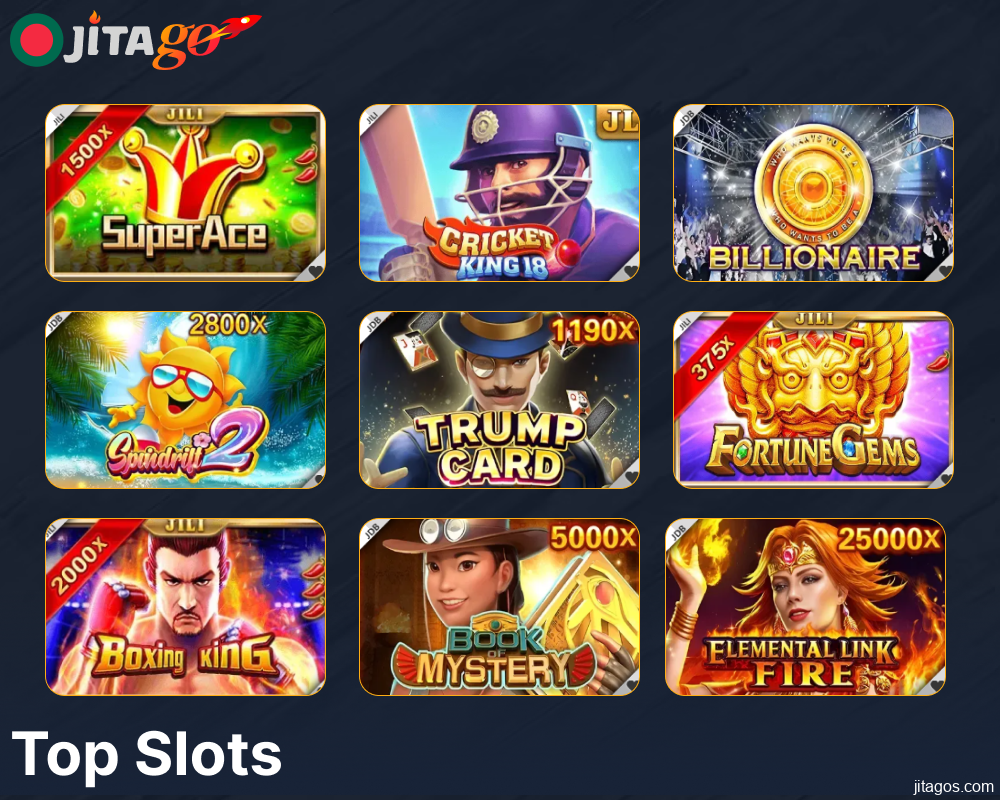 Top slot games available on Jitago for players from Bangladesh