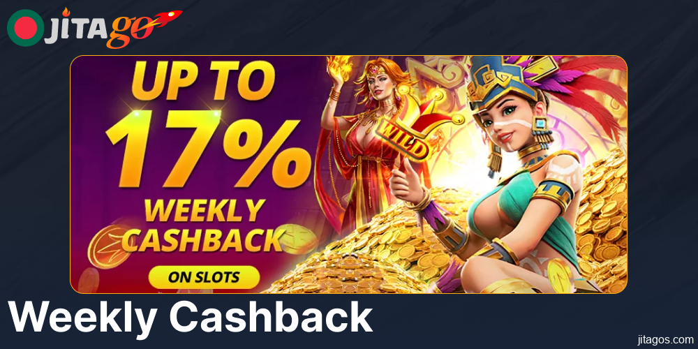 Jitago weekly cashback bonus for players from Bangladesh